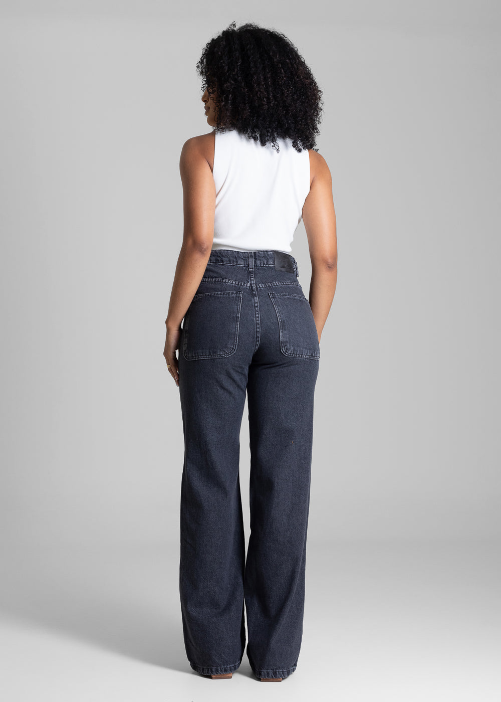 Calça Jeans Sawary Wide Leg - 282967 PRETO
