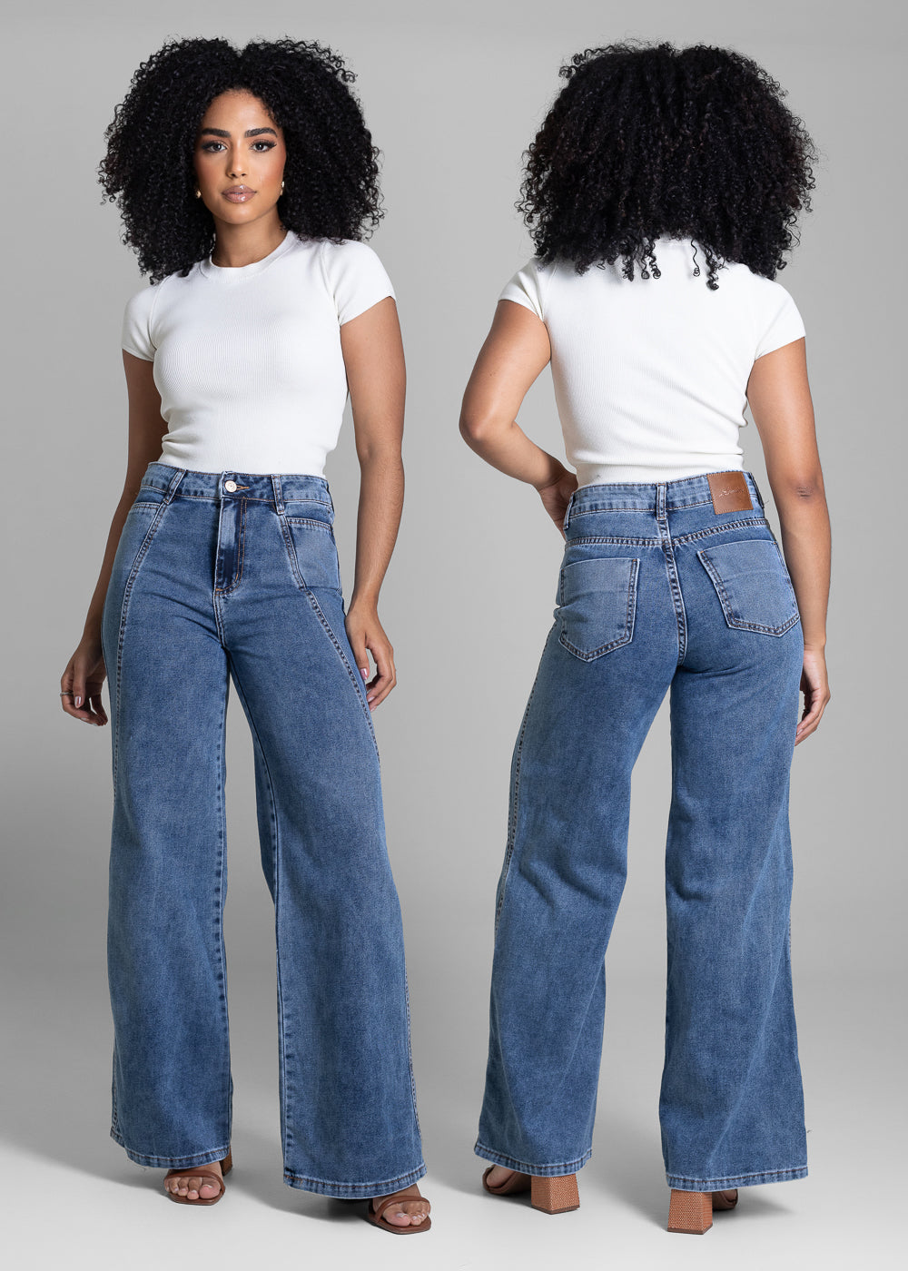 Calça Jeans Sawary Wide Leg - 282975 INDIGO  SOBRETINTO