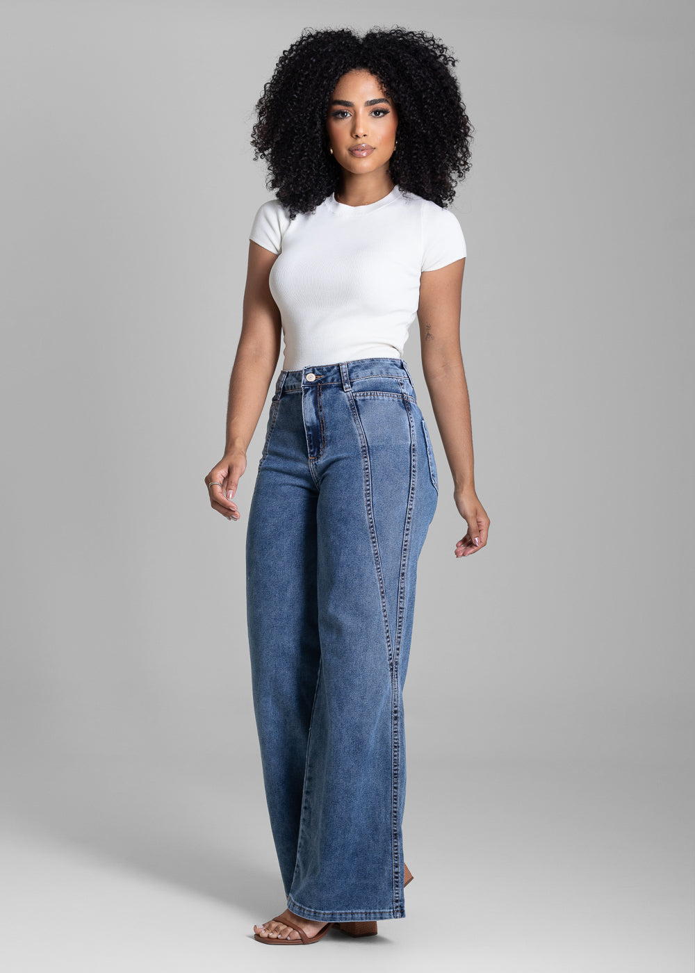 Calça Jeans Sawary Wide Leg - 282975 INDIGO  SOBRETINTO