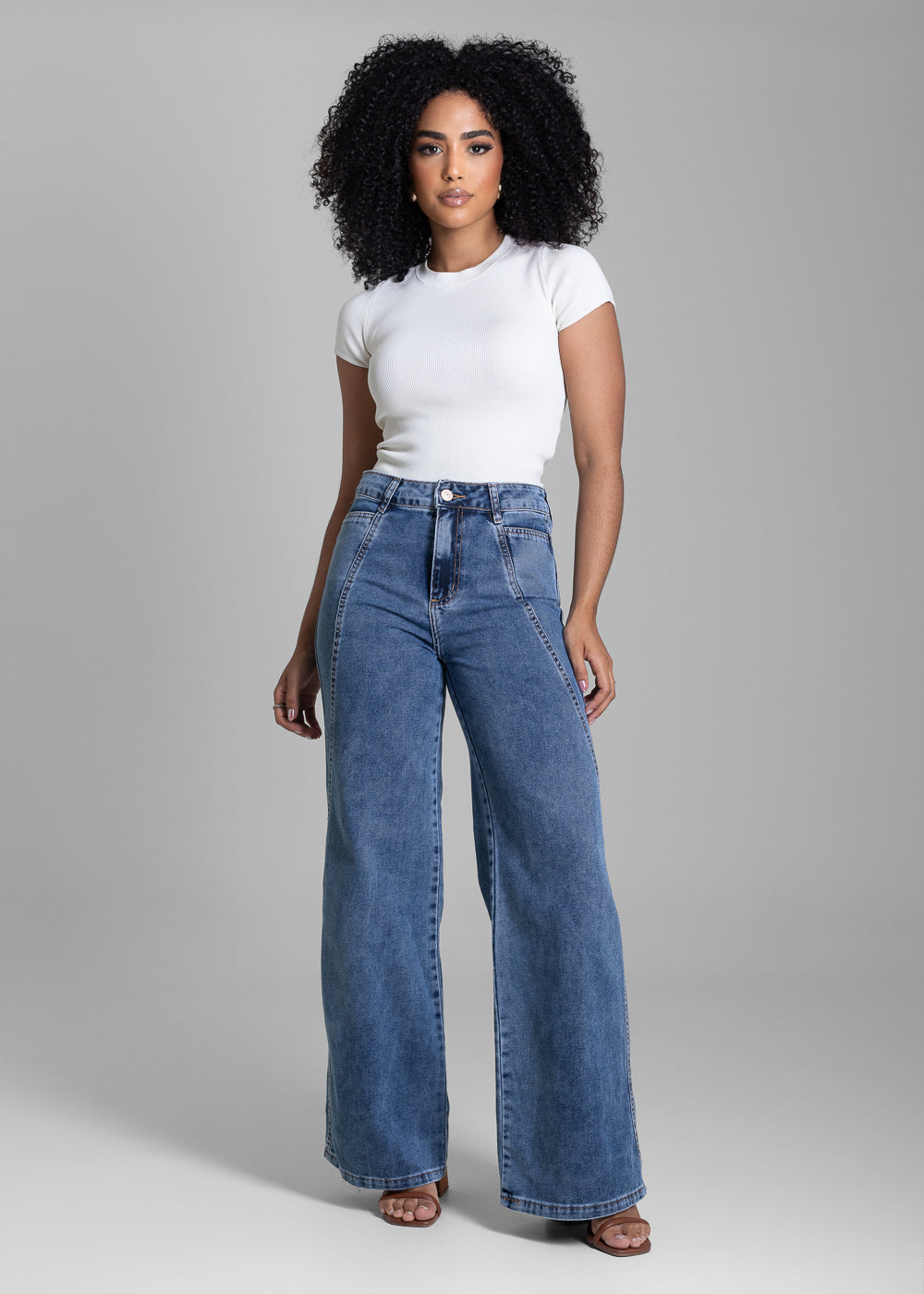 Calça Jeans Sawary Wide Leg - 282975 INDIGO  SOBRETINTO
