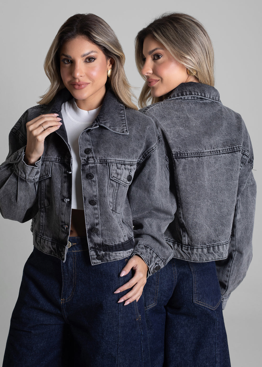 Jaqueta Jeans Sawary - 282977 PRETO