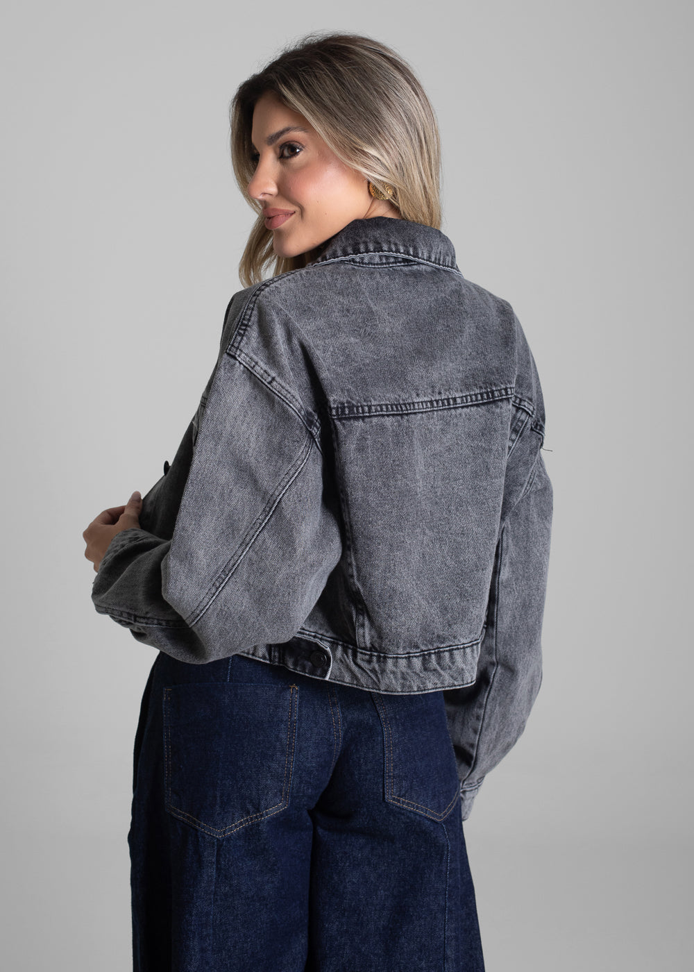 Jaqueta Jeans Sawary - 282977 PRETO