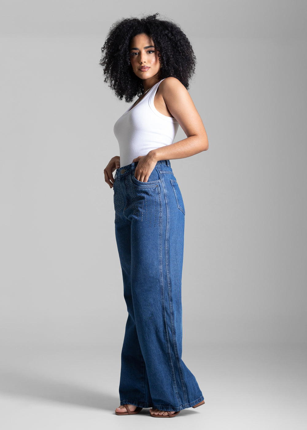 Calça Jeans Sawary Wide Leg - 282980 AZUL