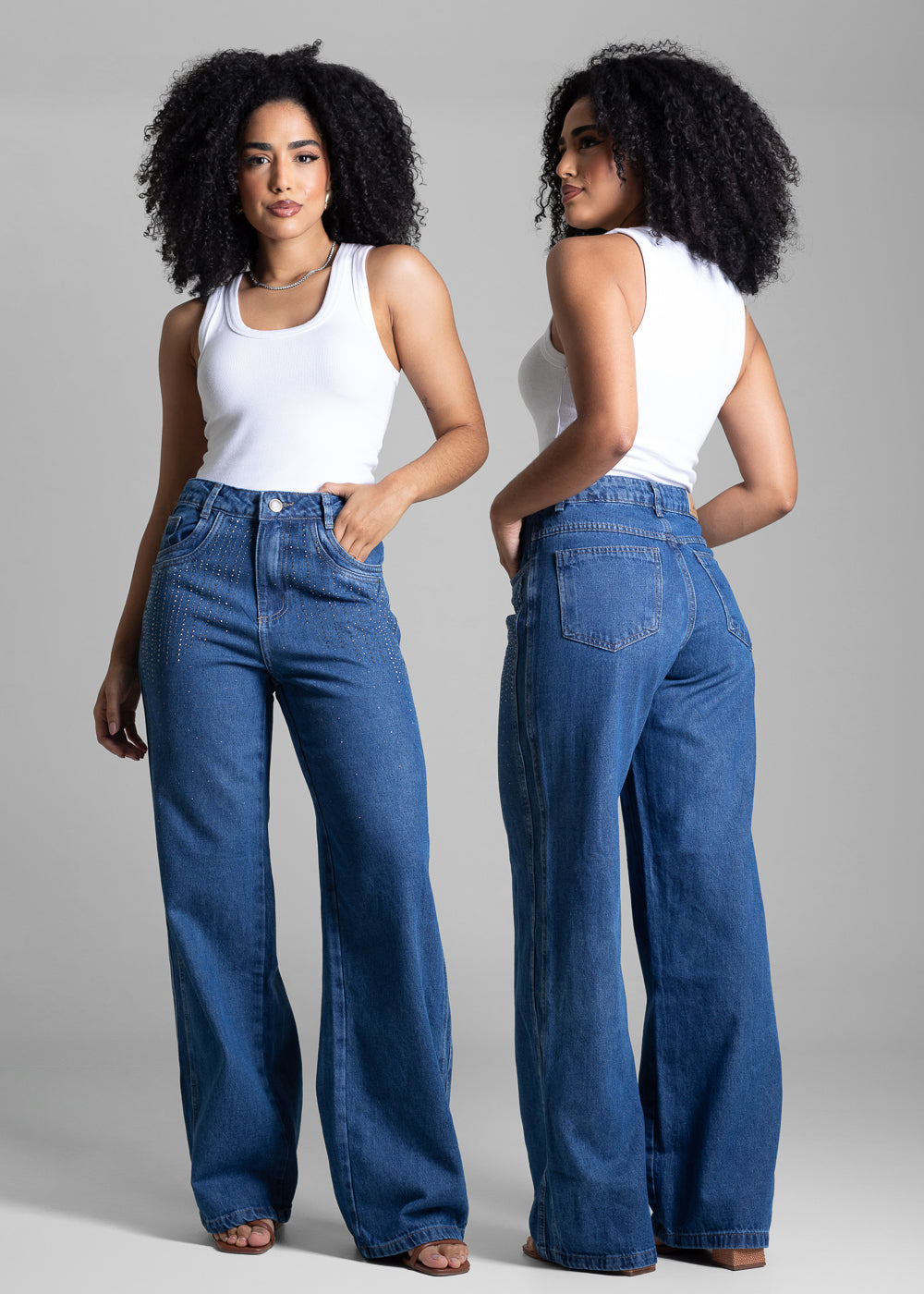 Calça Jeans Sawary Wide Leg - 282980 AZUL