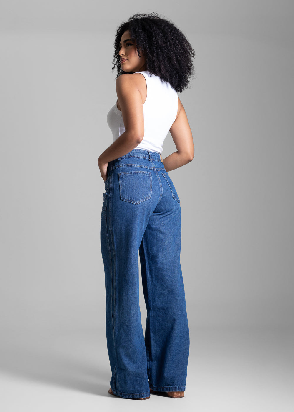 Calça Jeans Sawary Wide Leg - 282980 AZUL