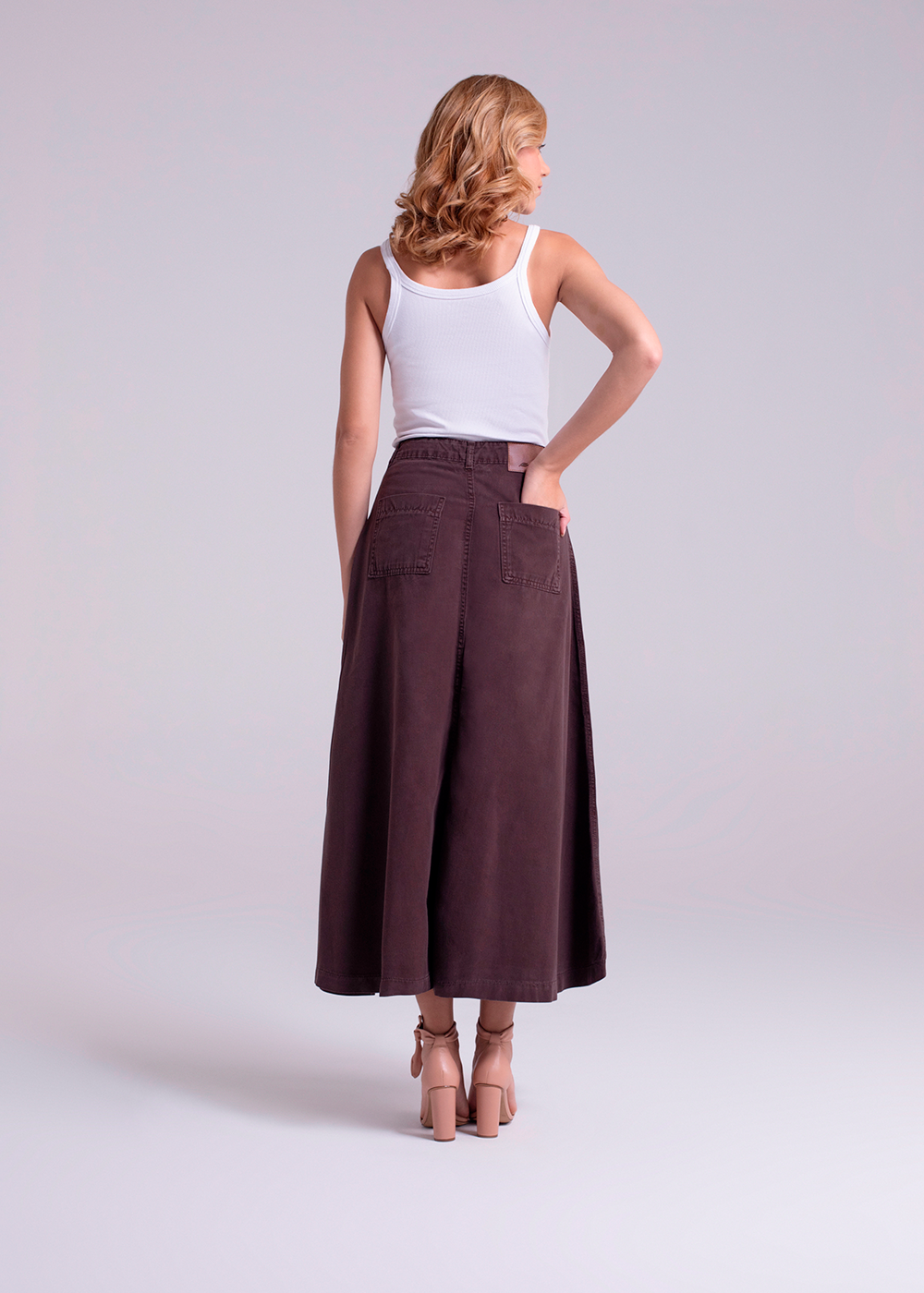 Saia Sarja Sawary Longa  - 282998 MARROM