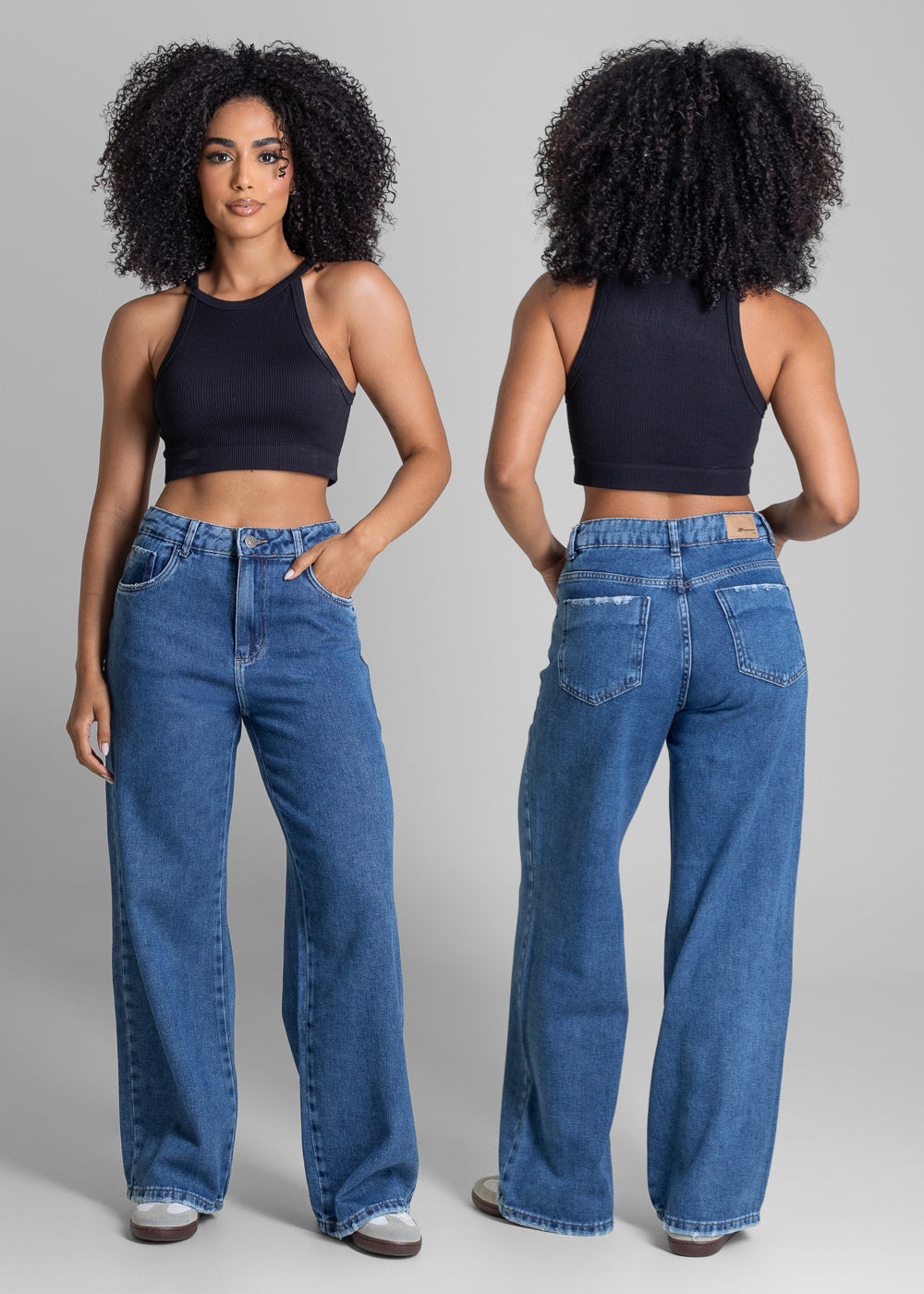 Calça Jeans Sawary Wide Leg Petit - 283011 AZUL