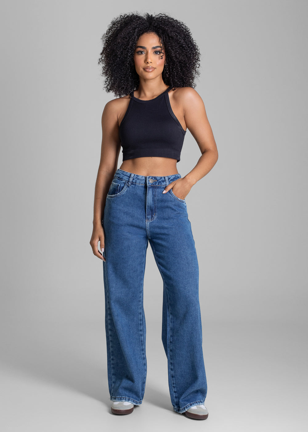 Calça Jeans Sawary Wide Leg Petit - 283011 AZUL