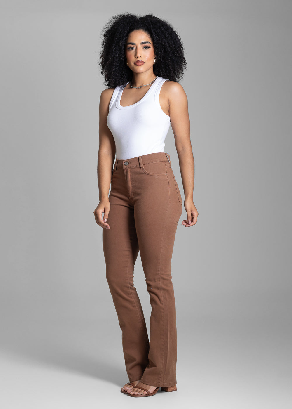 Calça Sarja Sawary Boot Cut - 283015 MARROM