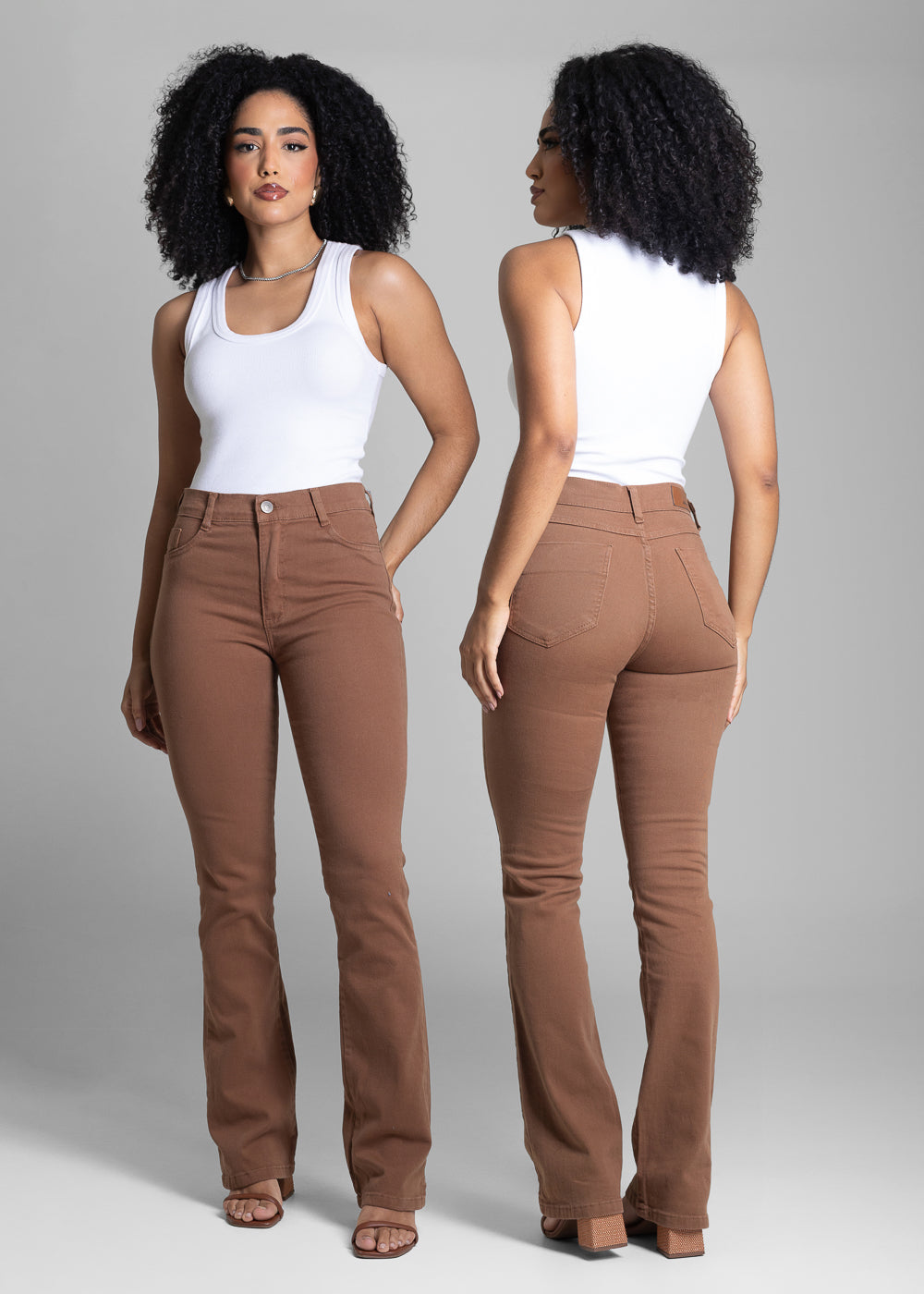 Calça Sarja Sawary Boot Cut - 283015 MARROM