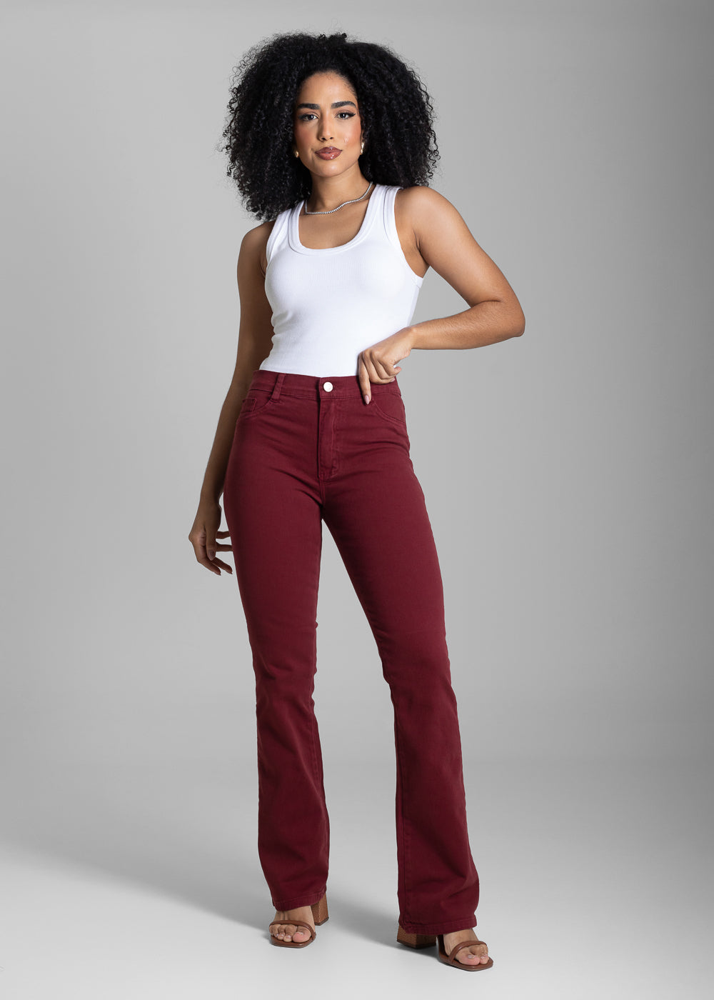 Calça Sarja Sawary Boot Cut - 283016 VINHO