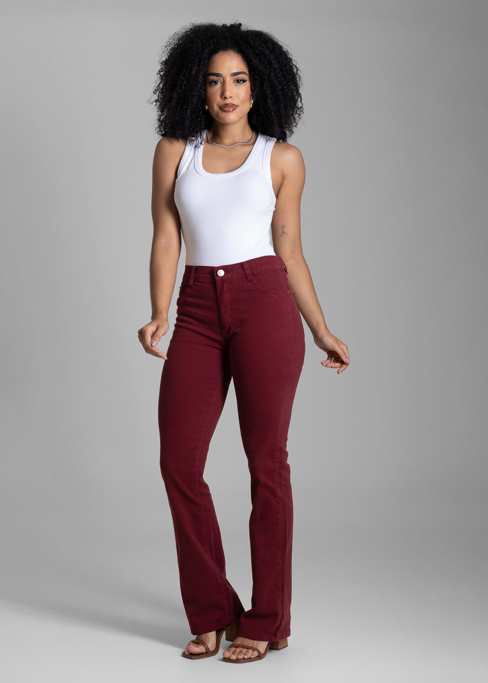 Calça Sarja Sawary Boot Cut - 283016 VINHO