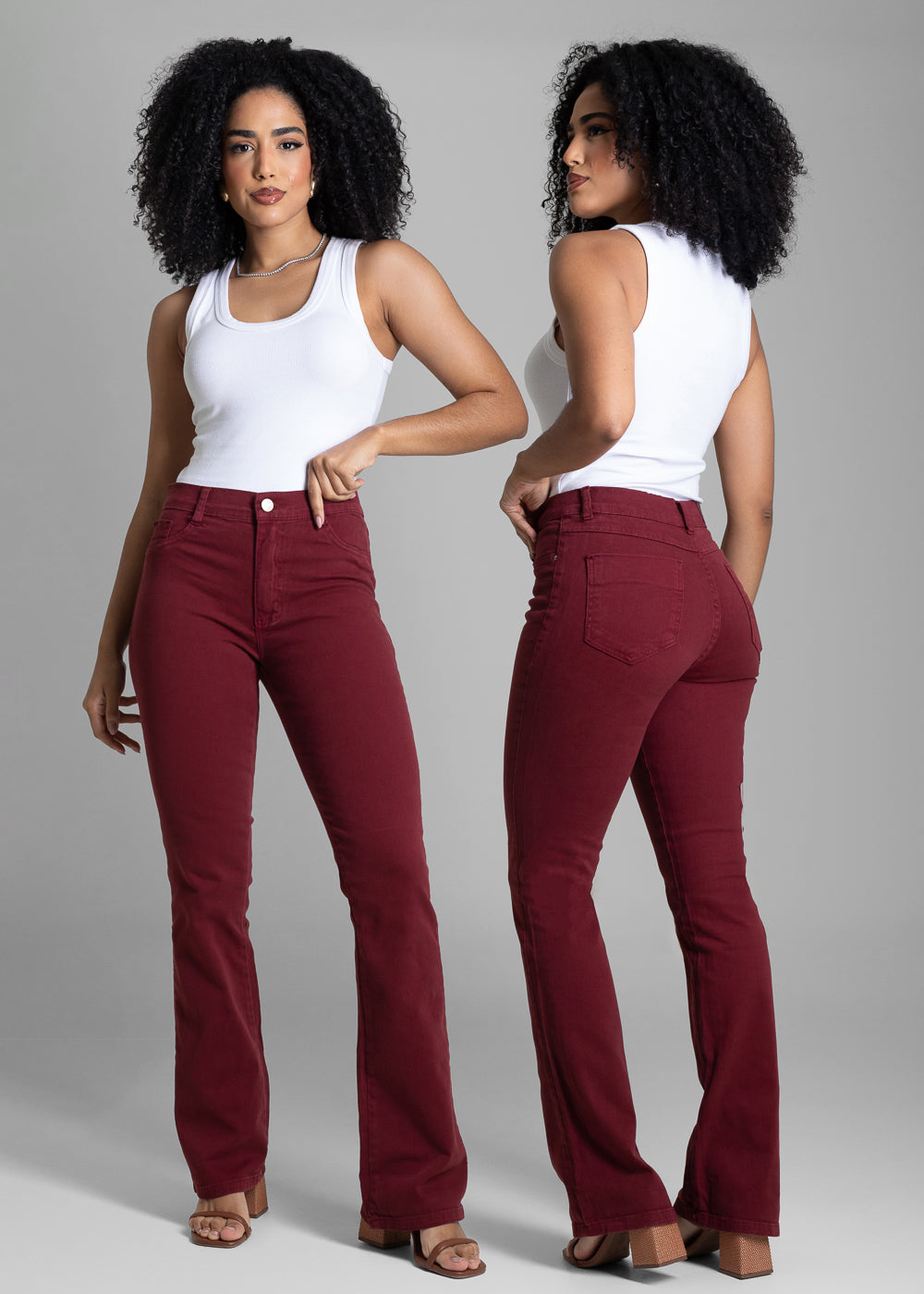 Calça Sarja Sawary Boot Cut - 283016 VINHO