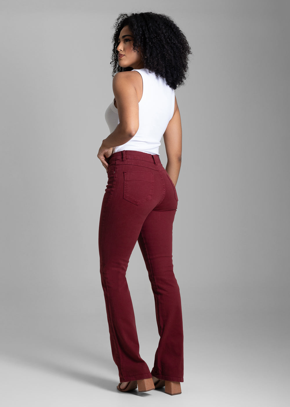 Calça Sarja Sawary Boot Cut - 283016 VINHO