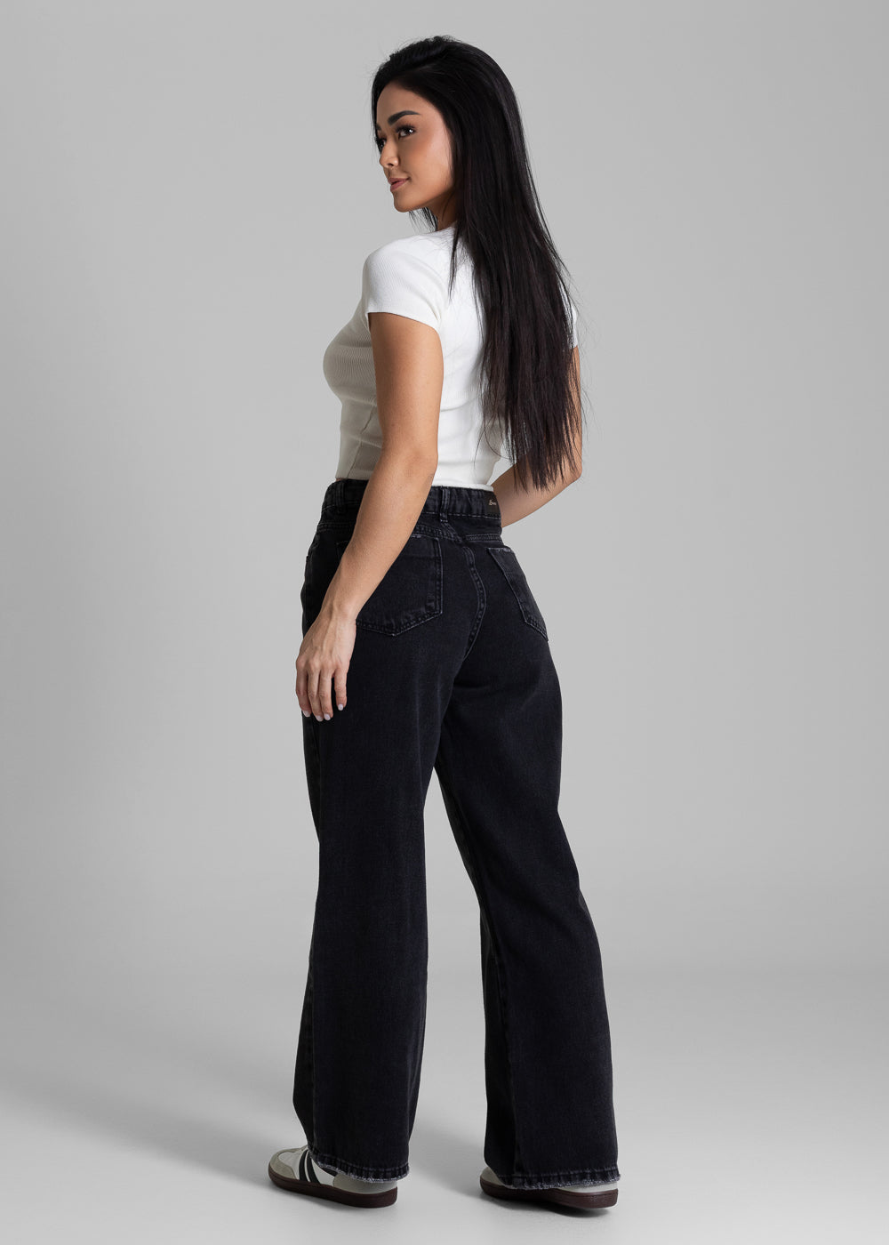 Calça Jeans Sawary Wide Leg Petit - 283019 PRETO