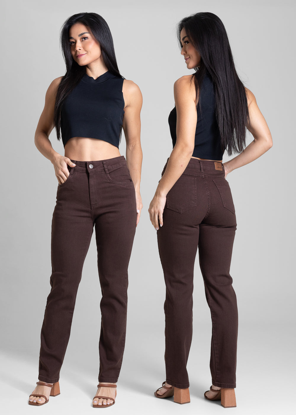 Calça Sarja Sawary Reta - 283029 MARROM