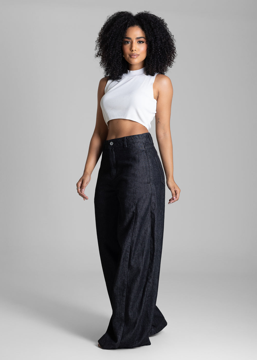 Calça Jeans Sawary Balloon - 283040 PRETO