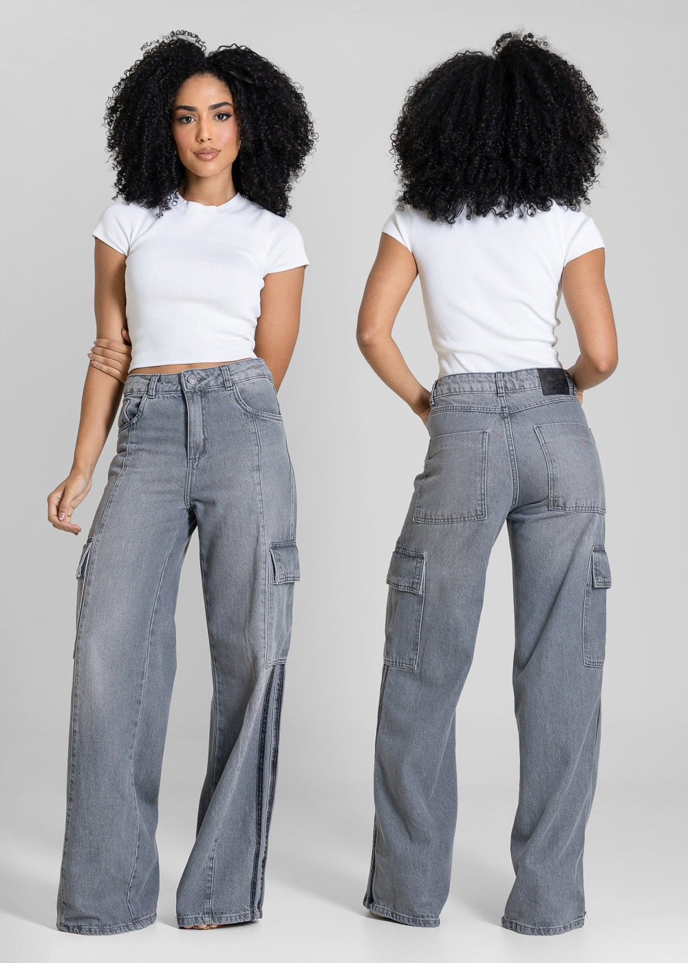 Calça Jeans Sawary Wide Leg - 283051 GRAY