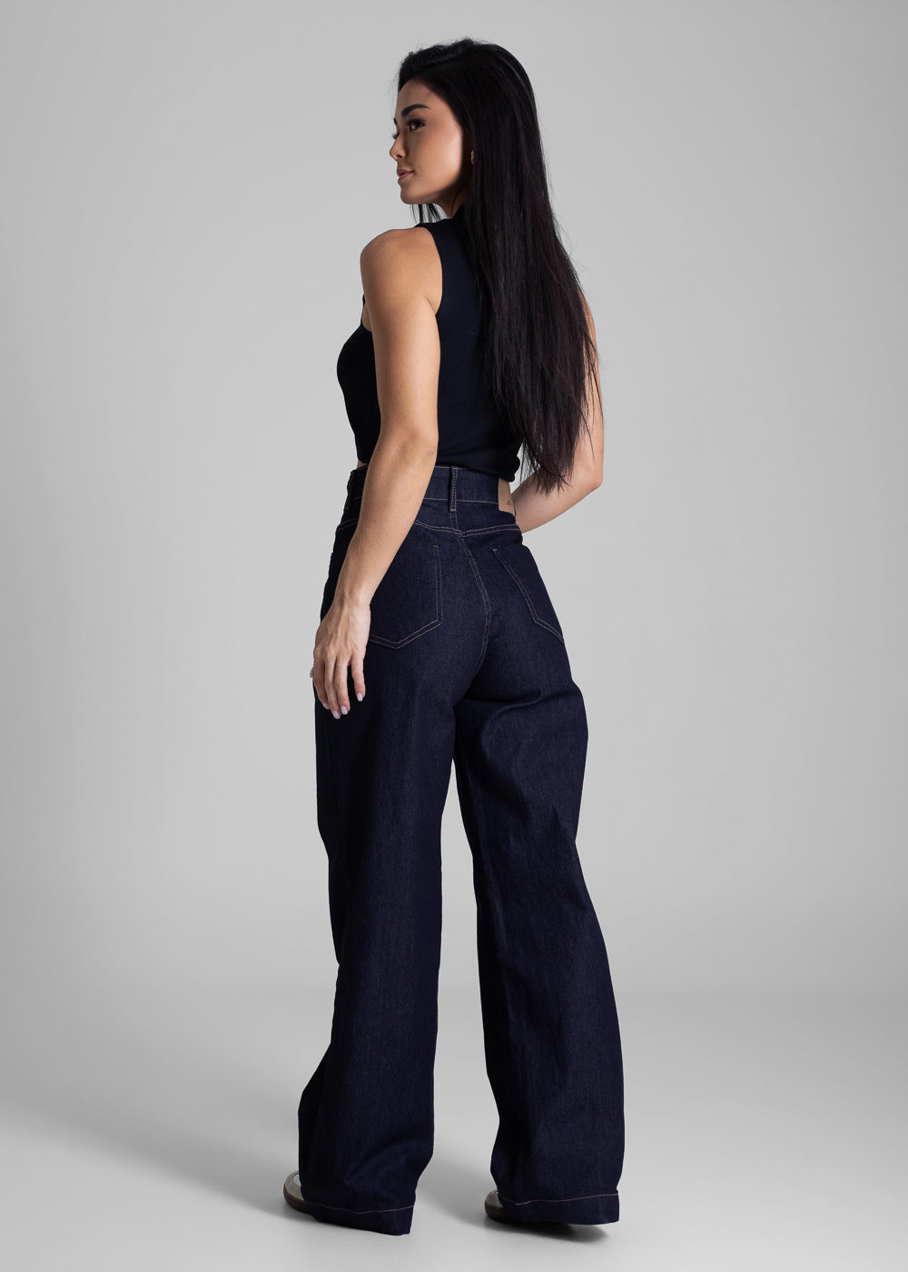 Calça Jeans Sawary Wide Leg Petit - 283068 AZUL