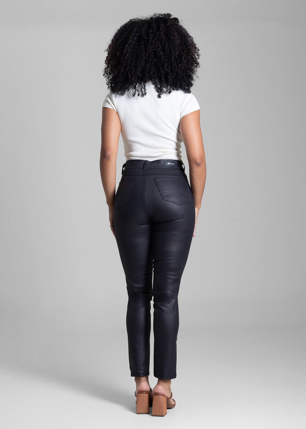 Calça Resinada Sawary Cigarrete - 283080 PRETO