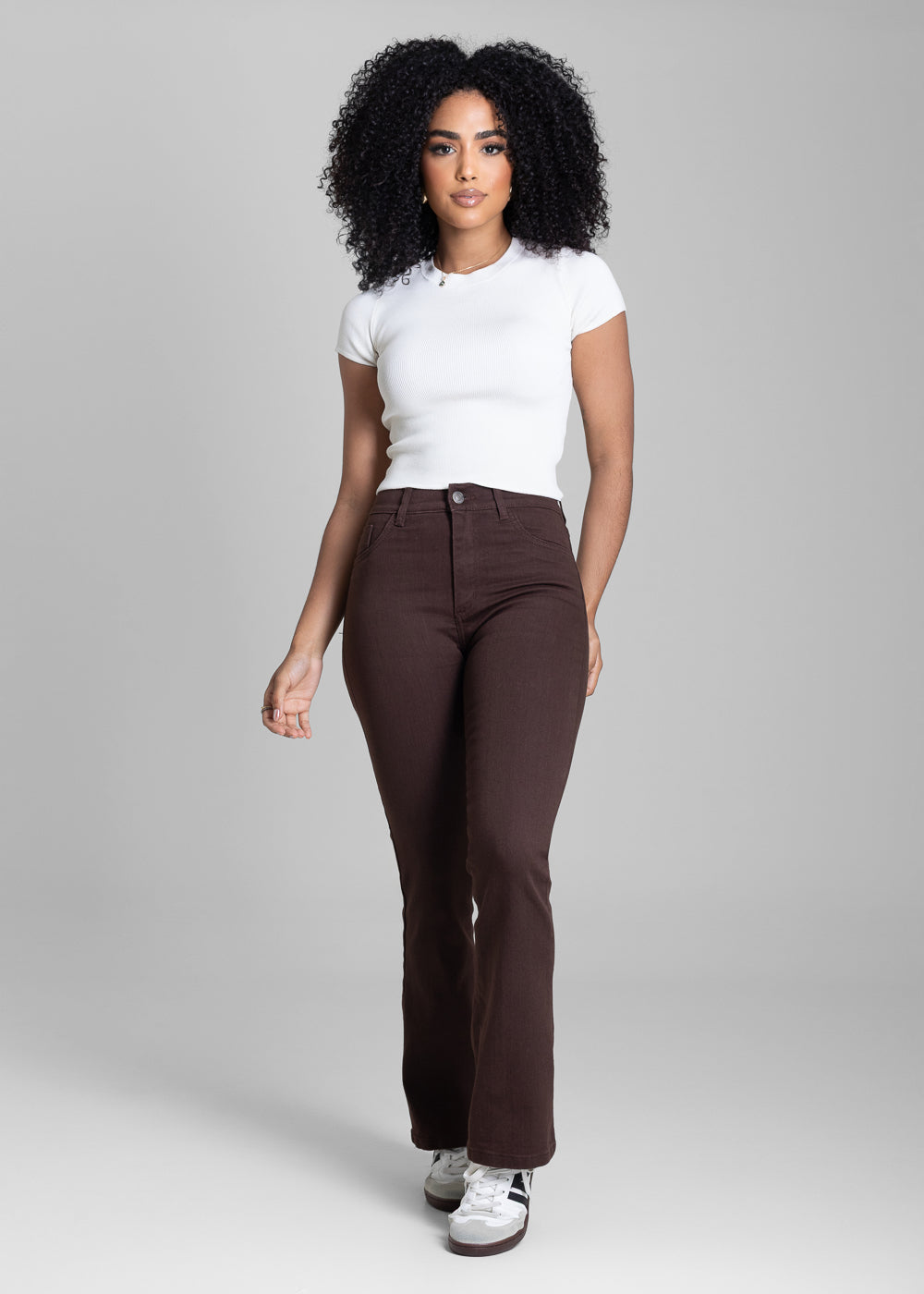 Calça Sarja Sawary Boot Cut Petit - 283094 MARROM
