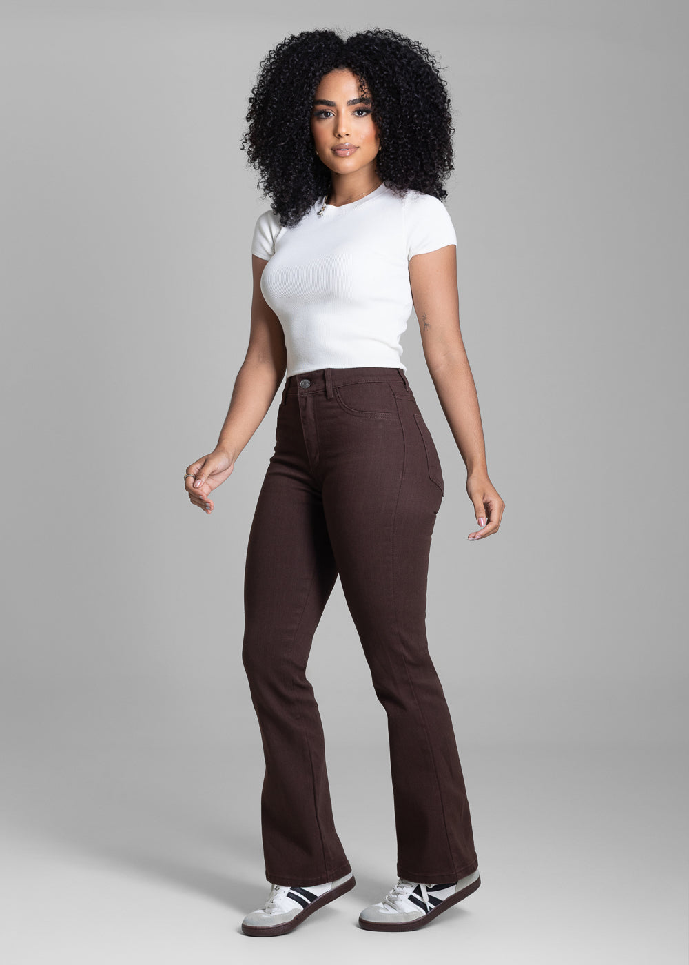Calça Sarja Sawary Boot Cut Petit - 283094 MARROM