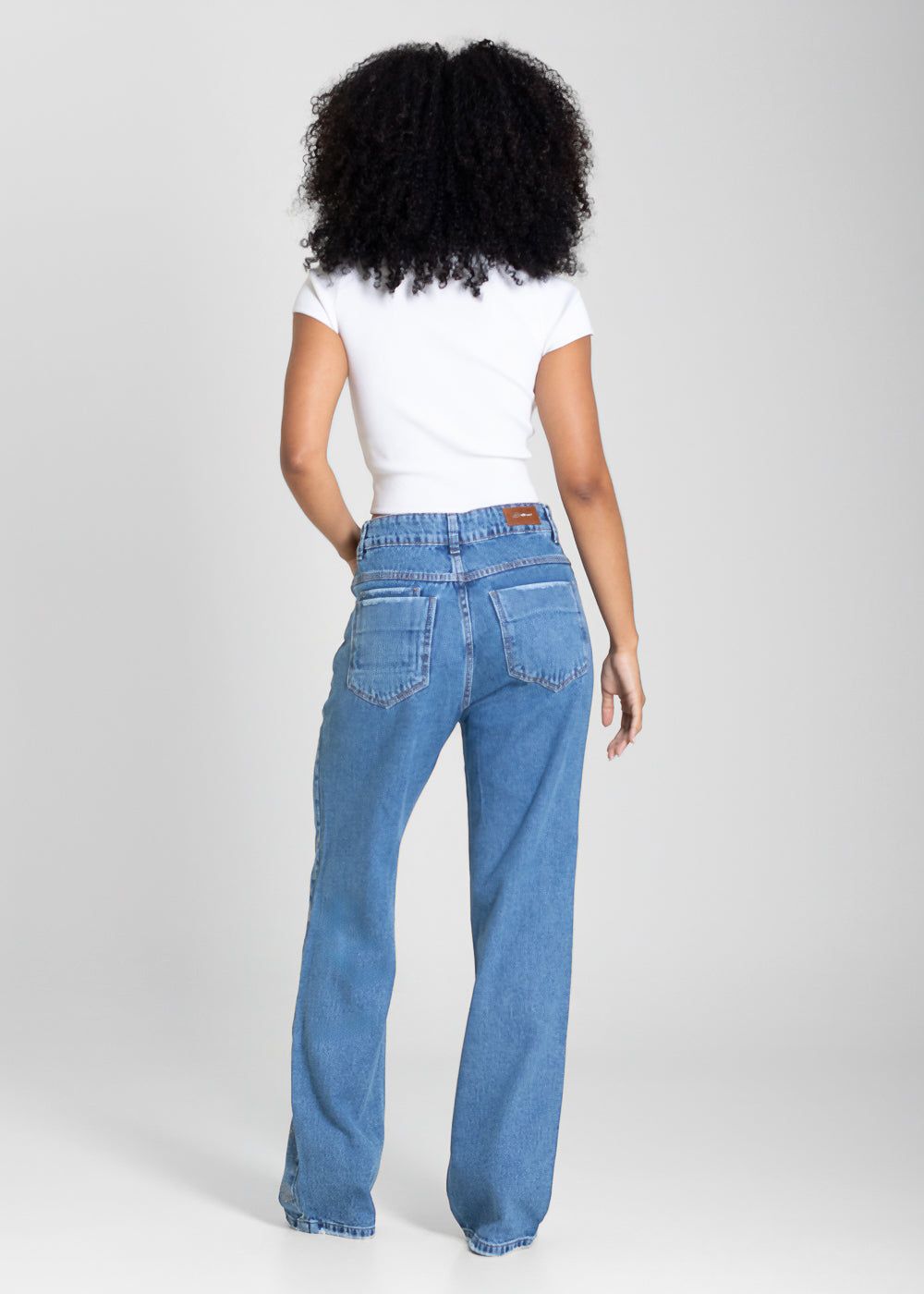 Calça Jeans Sawary Reta Brilho - 283098 AZUL