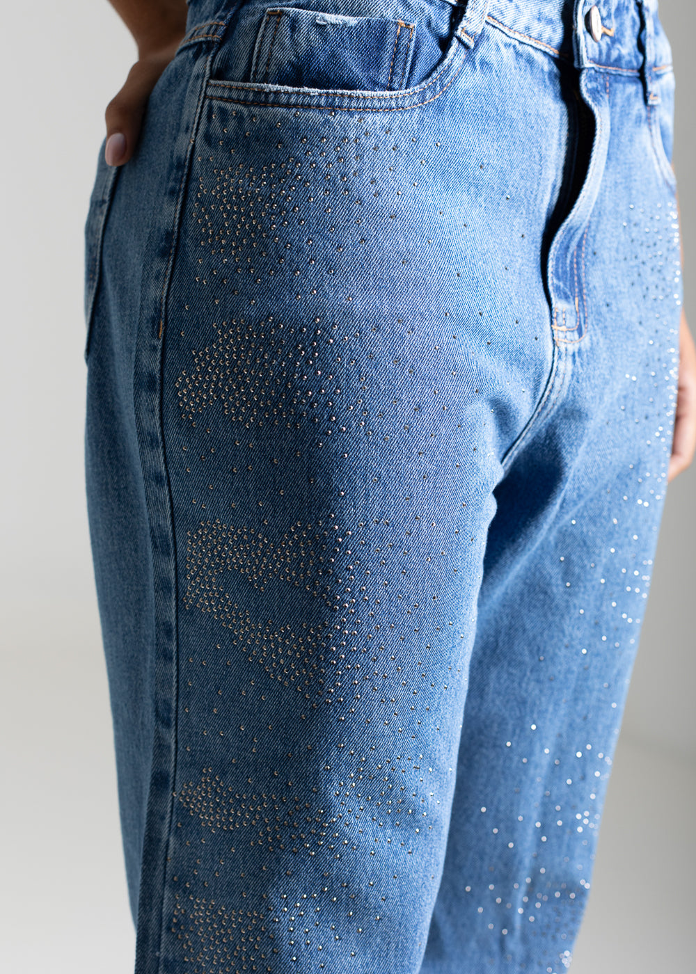 Calça Jeans Sawary Reta Brilho - 283098 AZUL