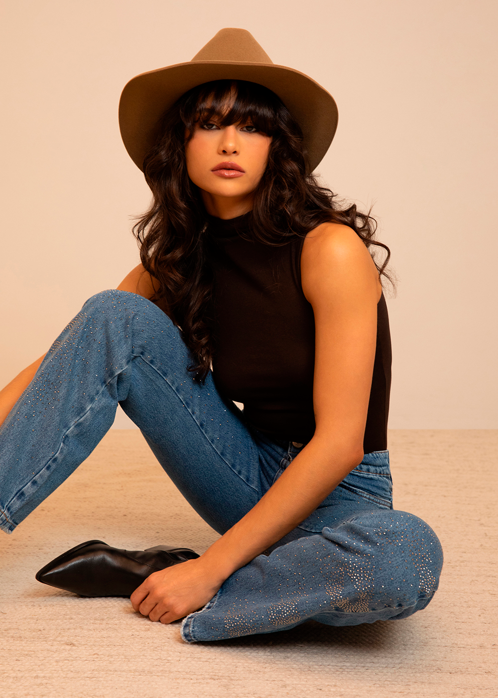Calça Jeans Sawary Reta Brilho - 283098 AZUL