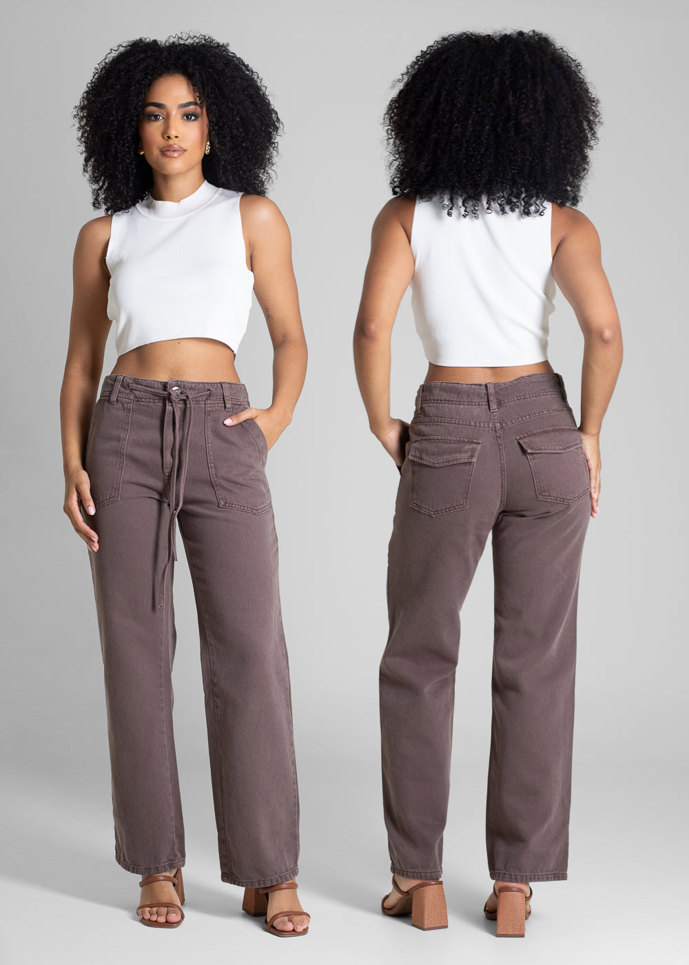 Calça Sarja Sawary Reta - 283110 MARROM