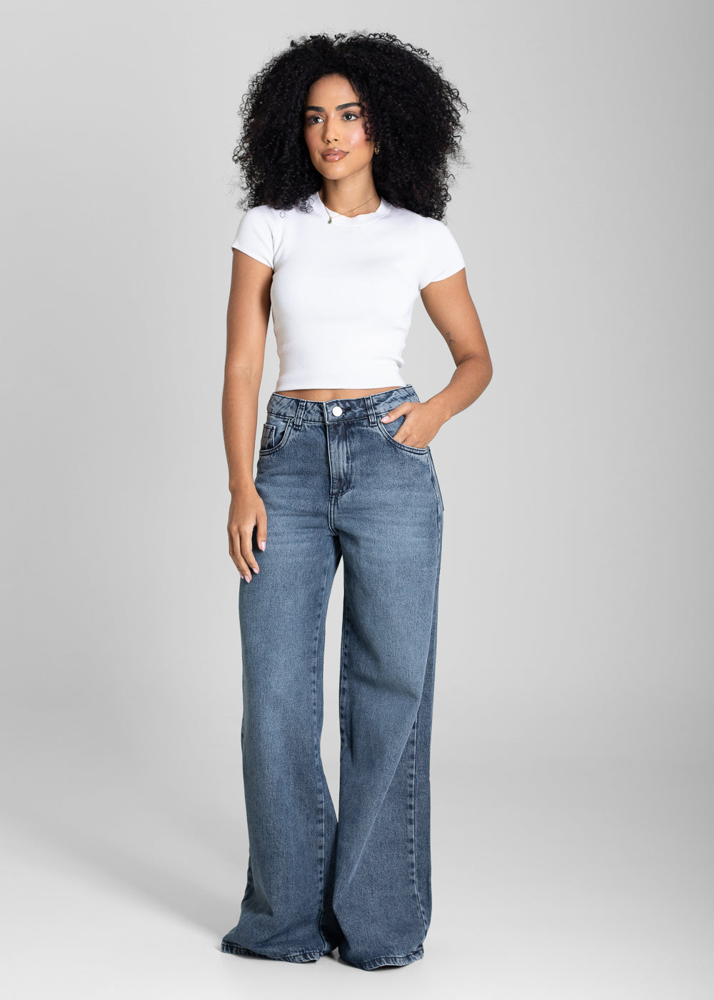 Calça Jeans Sawary Wide Leg - 283120 AZUL
