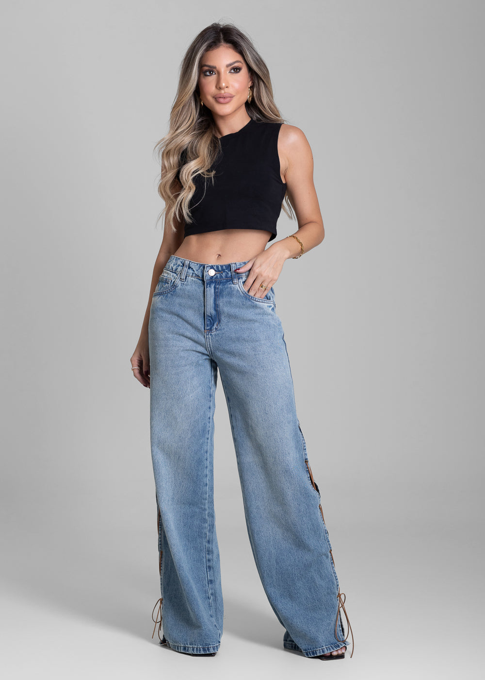 Calça Jeans Sawary Wide Leg - 283136 AZUL