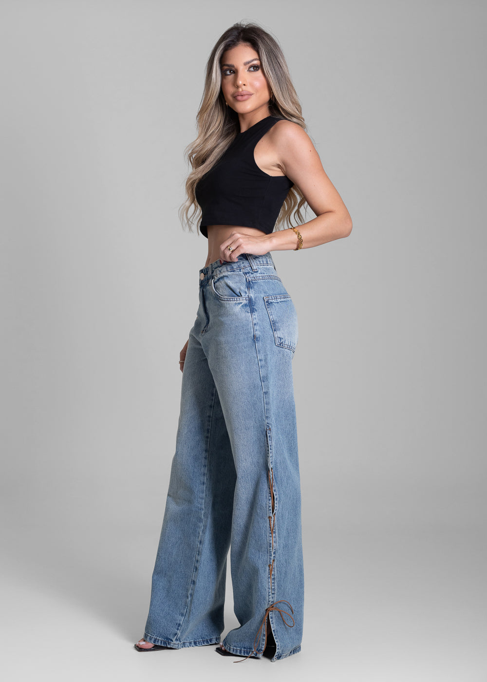 Calça Jeans Sawary Wide Leg - 283136 AZUL