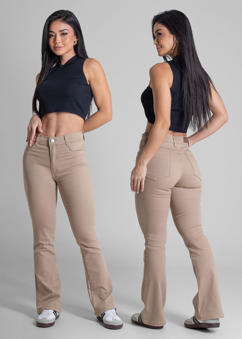 Calça Sarja Sawary Boot Cut Petit - 283149 BEGE