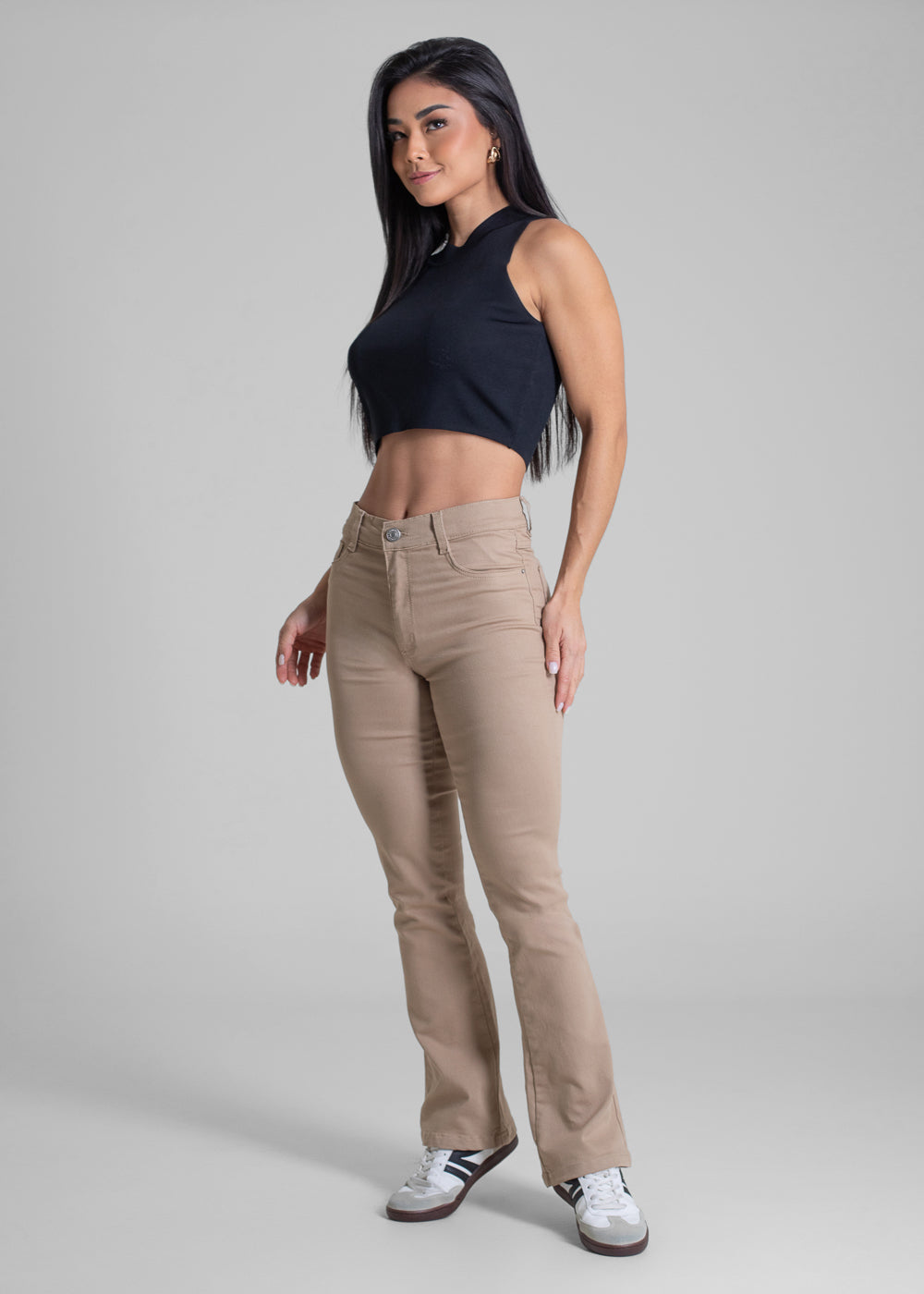 Calça Sarja Sawary Boot Cut Petit - 283149 BEGE
