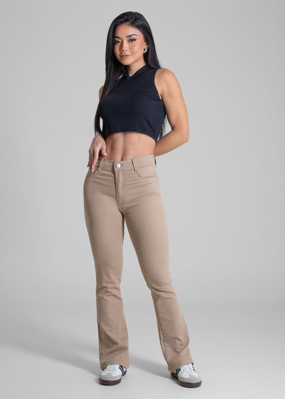 Calça Sarja Sawary Boot Cut Petit - 283149 BEGE