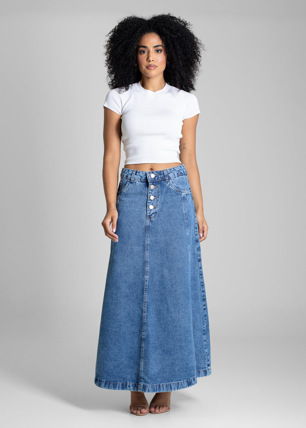 Saia Jeans Sawary Midi - 283152 AZUL