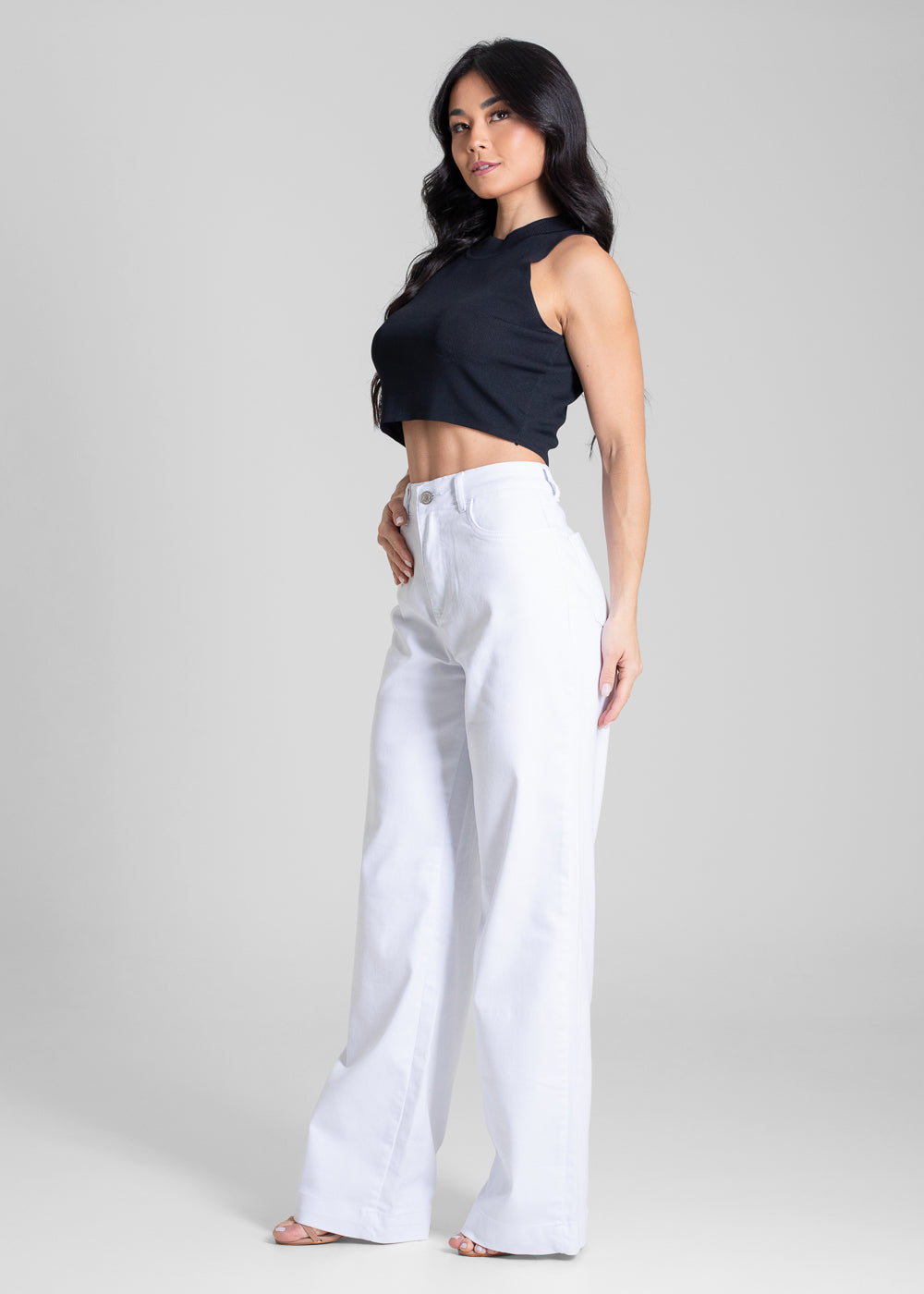 Calça Sarja Sawary Wide Leg - 283154 BRANCO