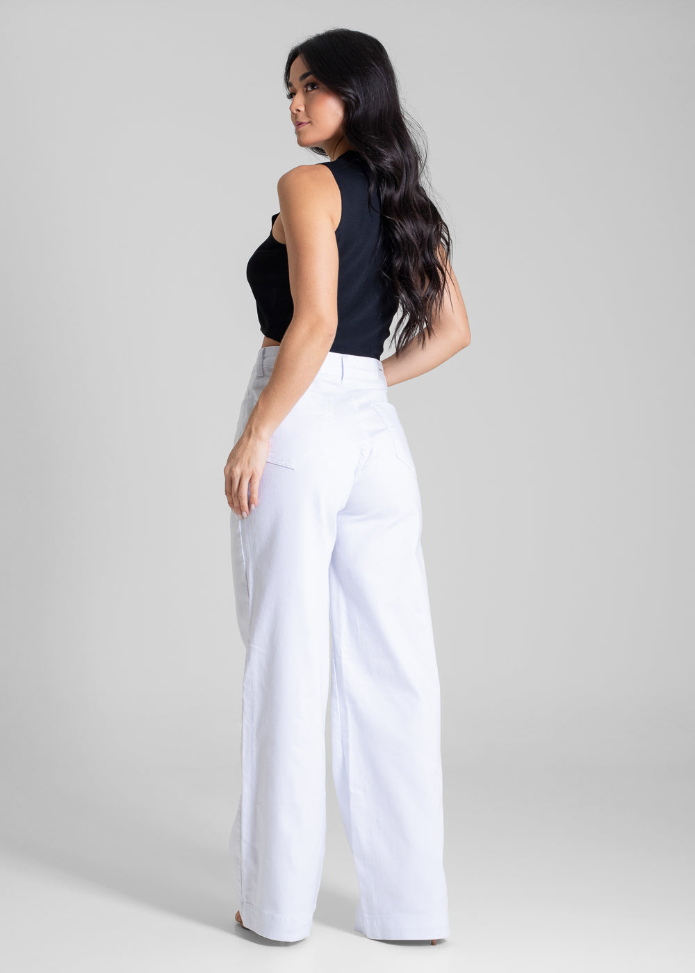 Calça Sarja Sawary Wide Leg - 283154 BRANCO