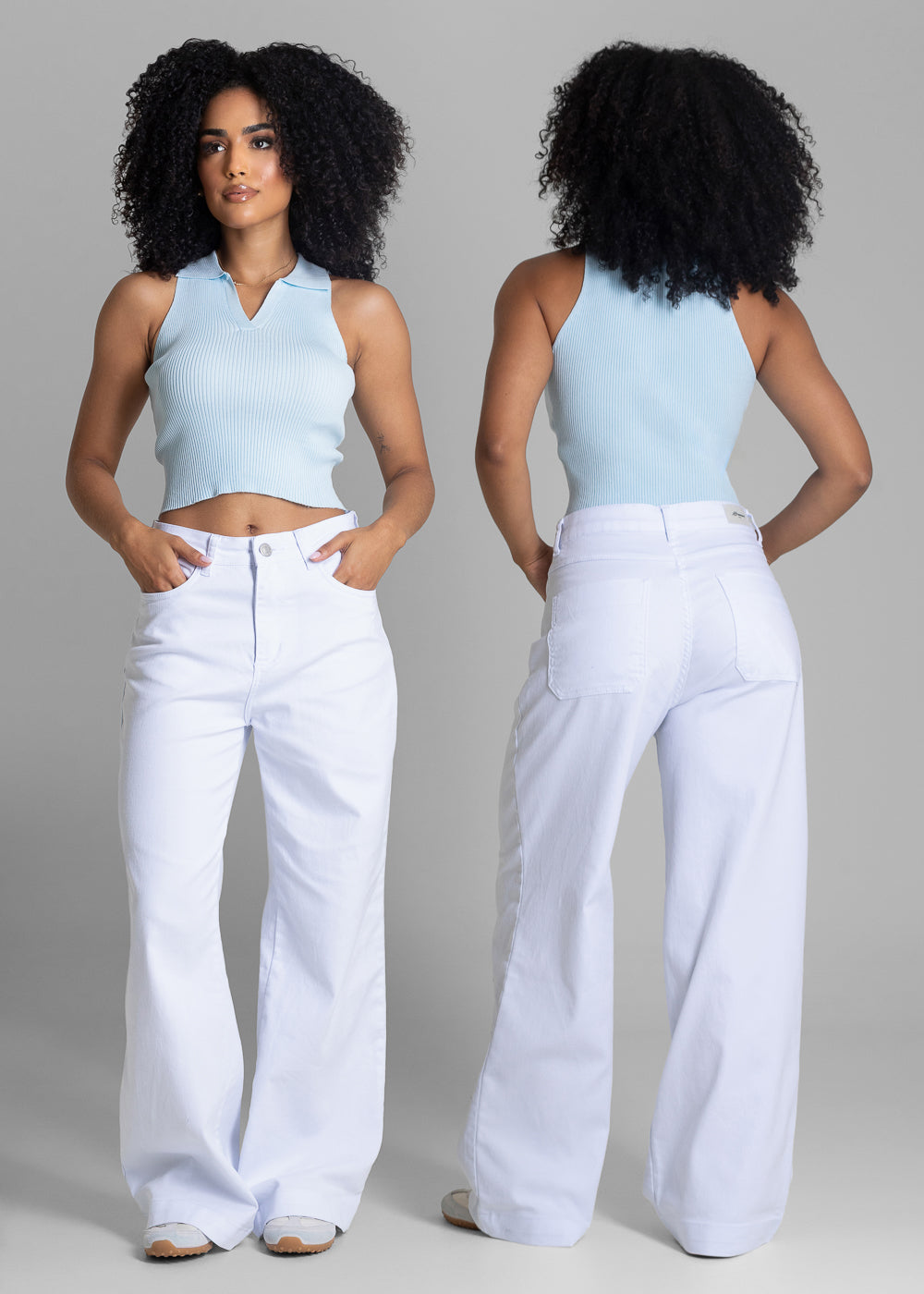 Calça Sarja Sawary Wide Leg Petit - 283155 BRANCO