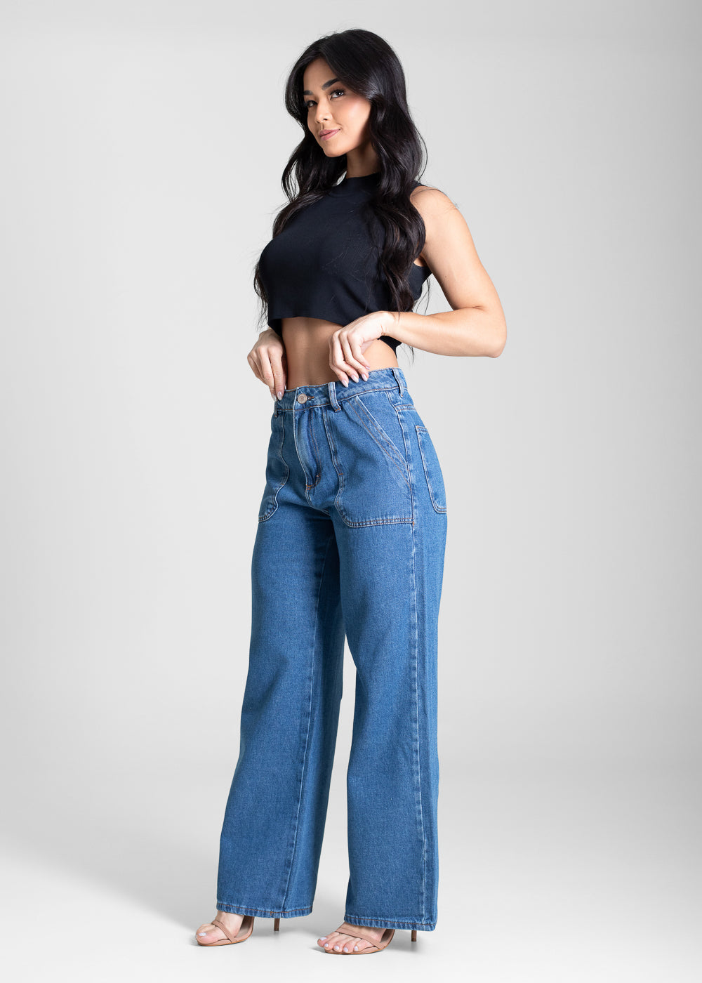 Calça Jeans Sawary Wide Leg - 283181 AZUL