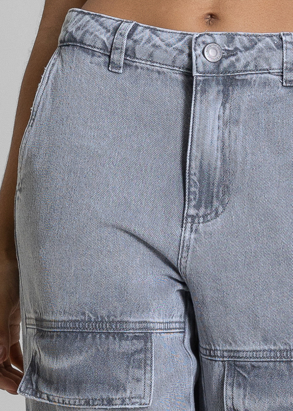 Calça Jeans Sawary Wide Leg - 283198 CINZA