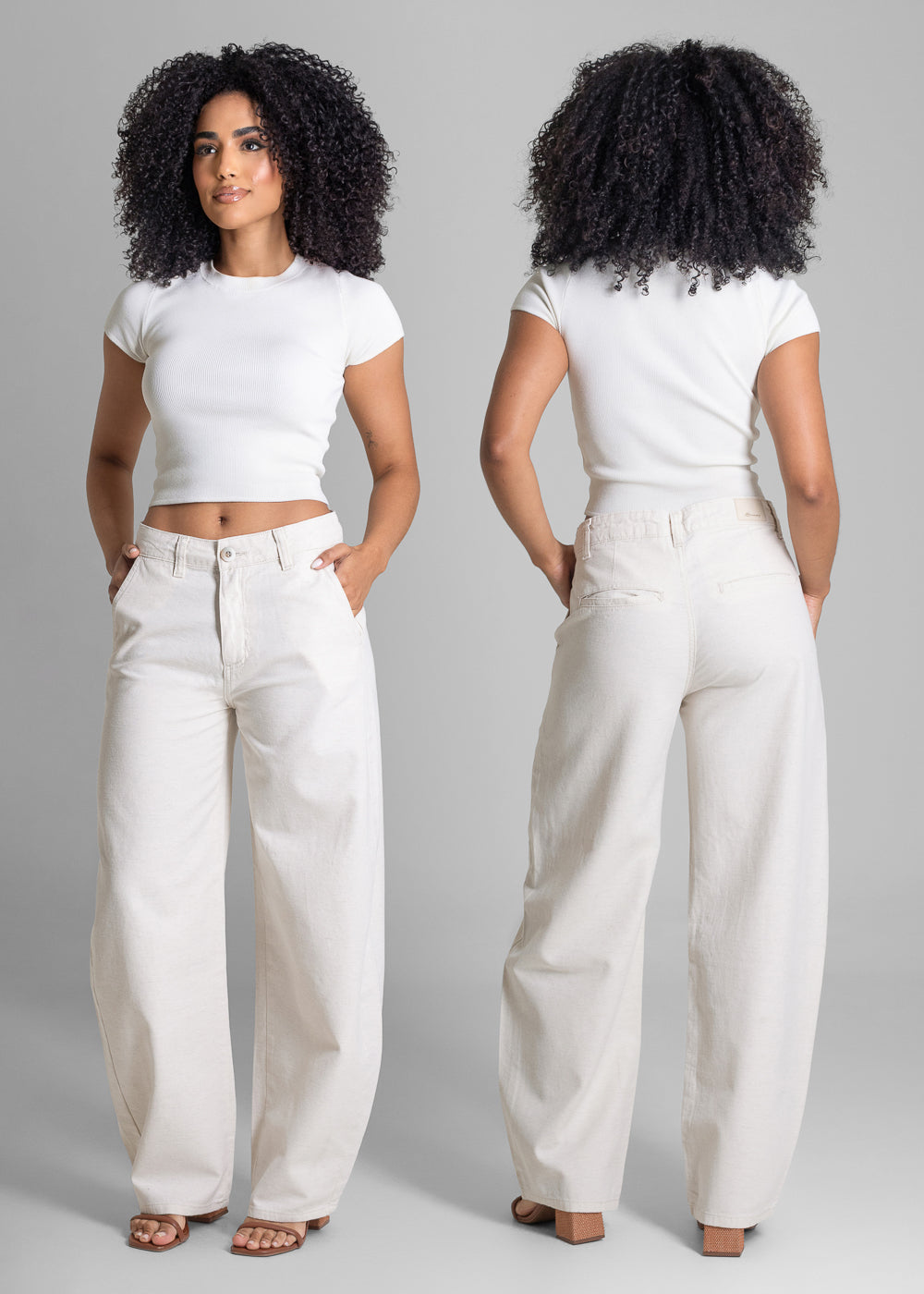 Calça Linho Sawary Balloon - 283201 OFF WHITE