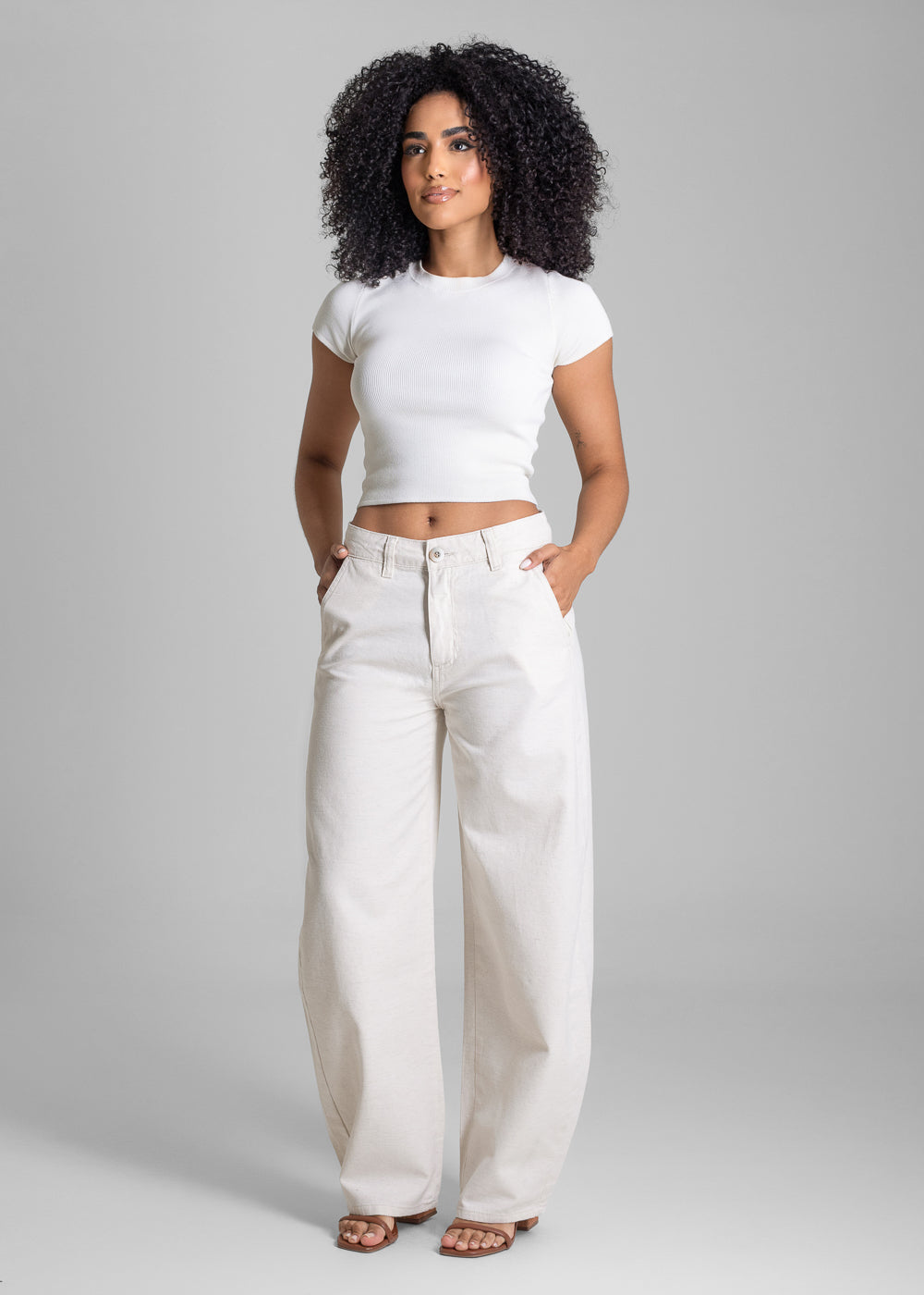 Calça Linho Sawary Balloon - 283201 OFF WHITE
