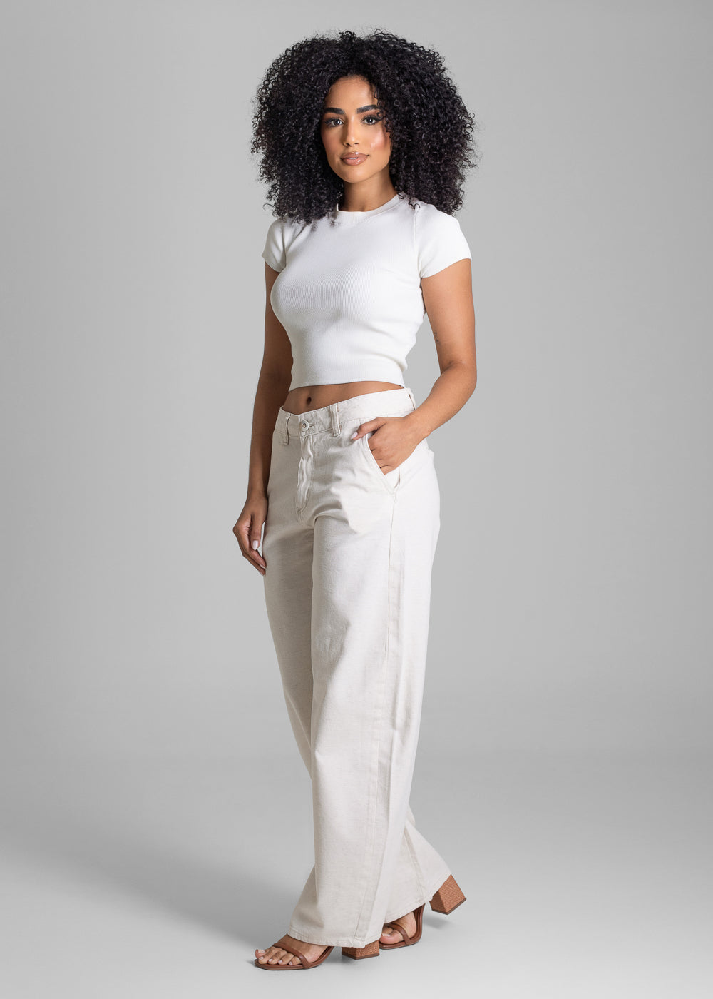 Calça Linho Sawary Balloon - 283201 OFF WHITE