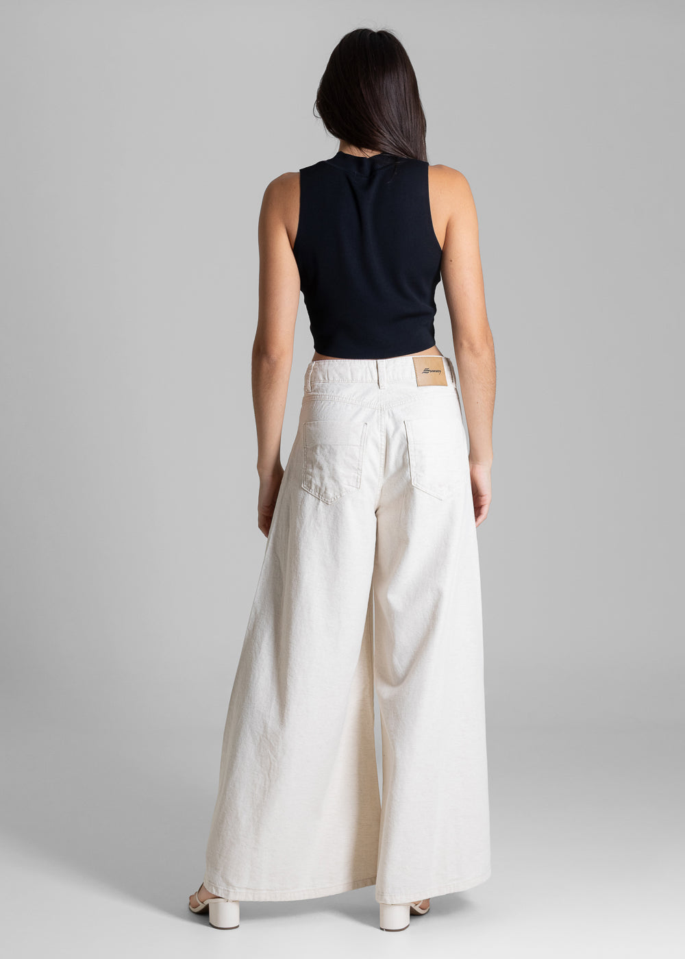 Calça Linho Sawary Super Wide Leg - 283207 OFF WHITE