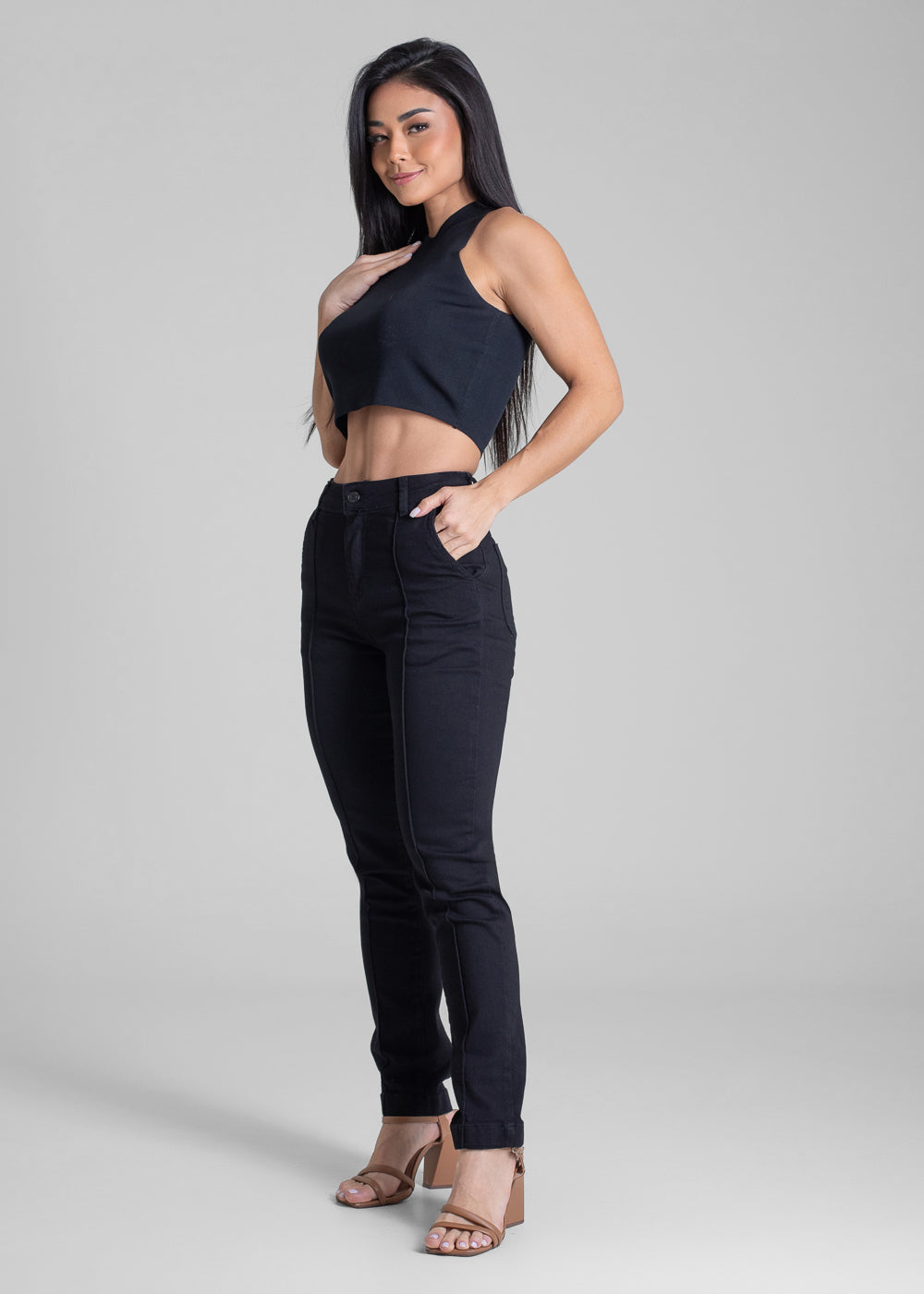 Calça Sarja Sawary Reta - 283219 PRETO