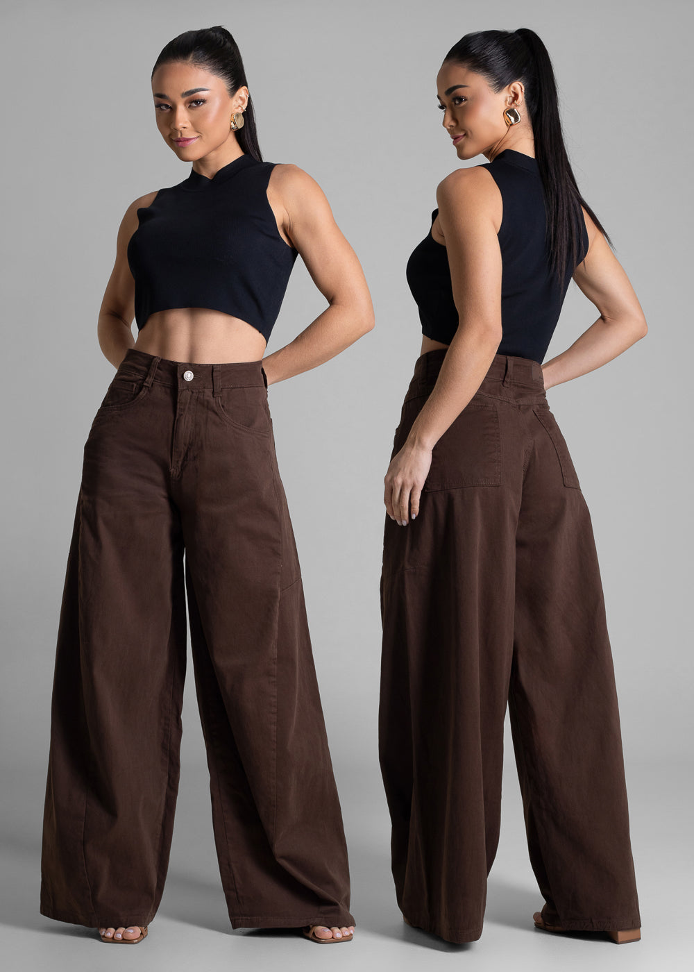 Calça Sarja Sawary Balloon - 283230 MARROM