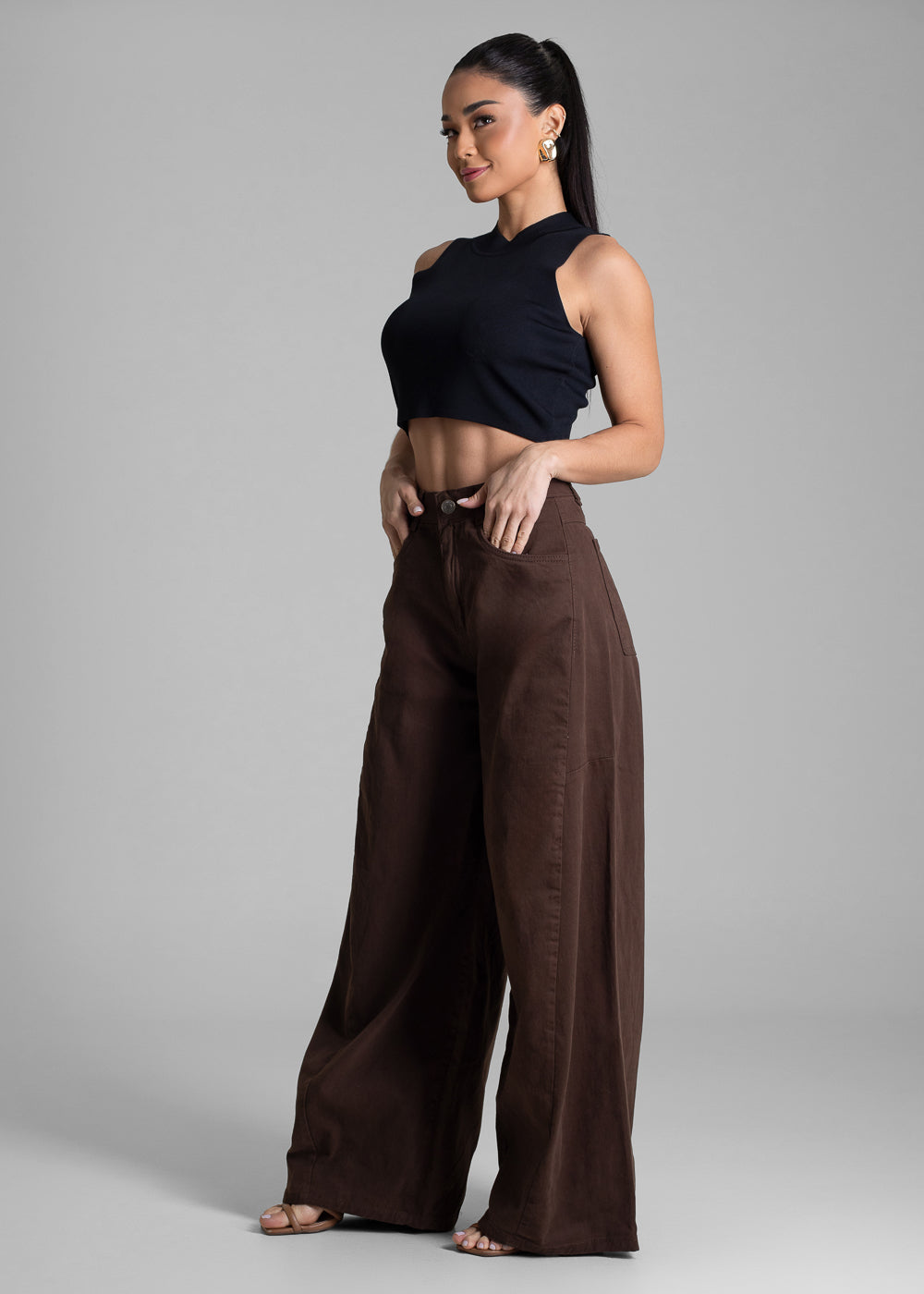 Calça Sarja Sawary Balloon - 283230 MARROM