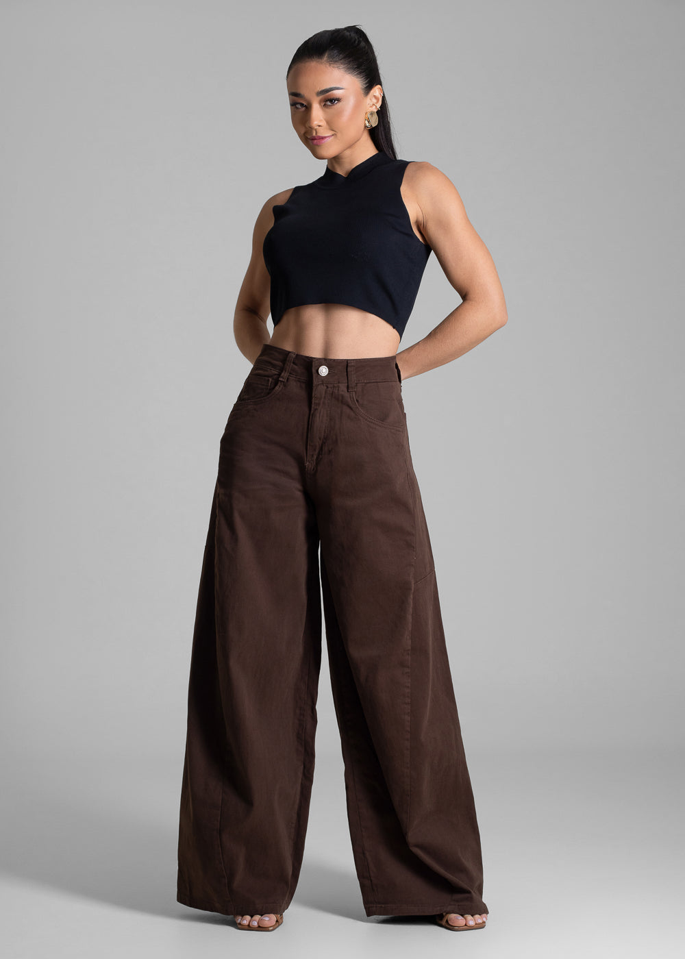 Calça Sarja Sawary Balloon - 283230 MARROM